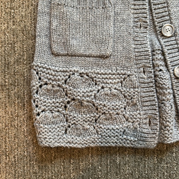 H&M crochet cardigan sweater grey xs - Picture 3 of 7